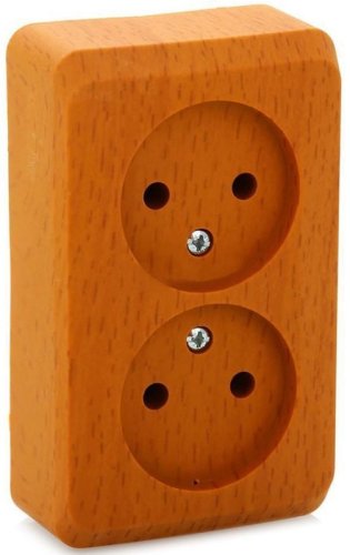 Розетка без заземления накладная Systeme Electric Этюд Дача 2-м. бук картинка